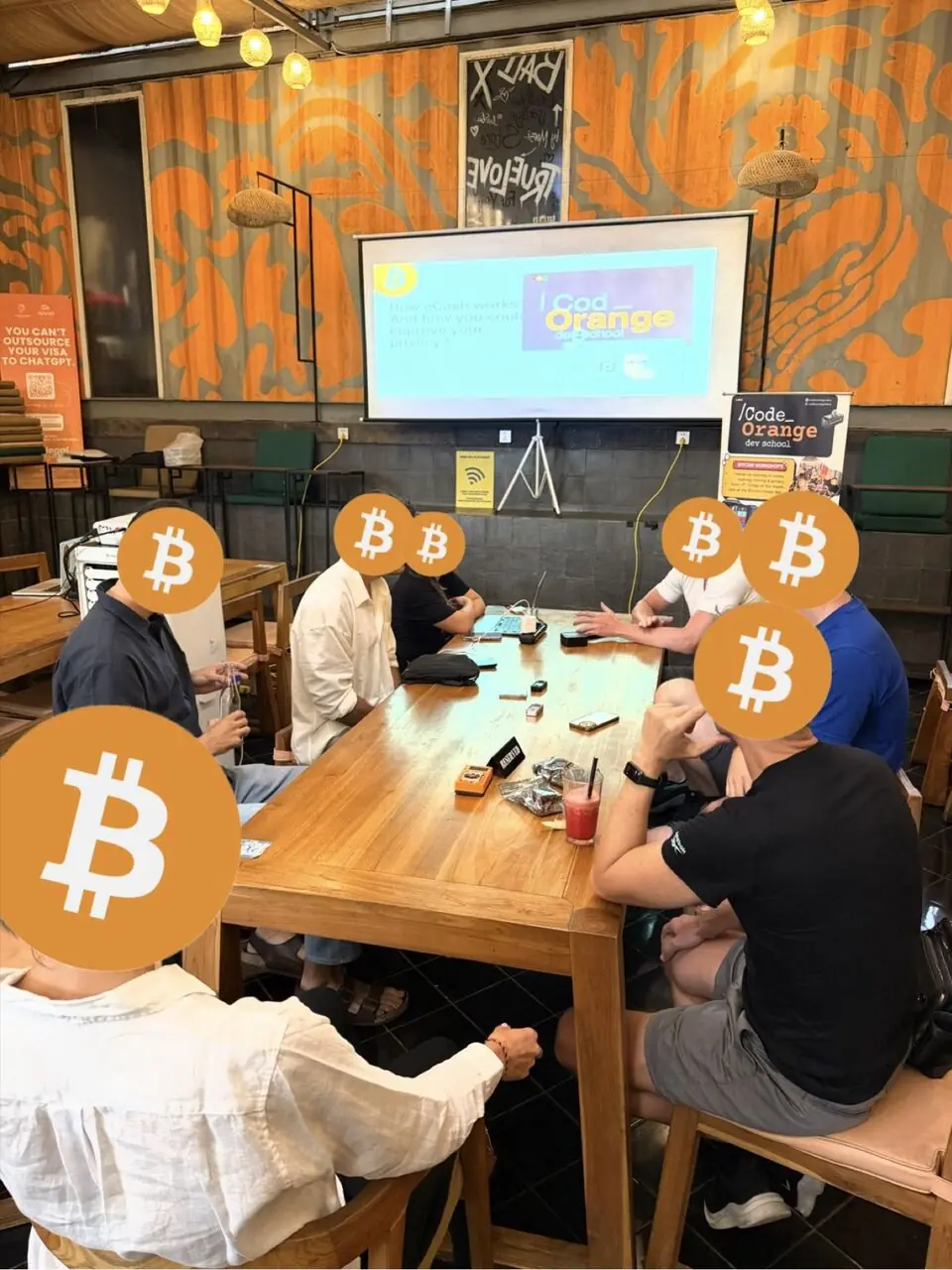 Ecash session around the workshop table