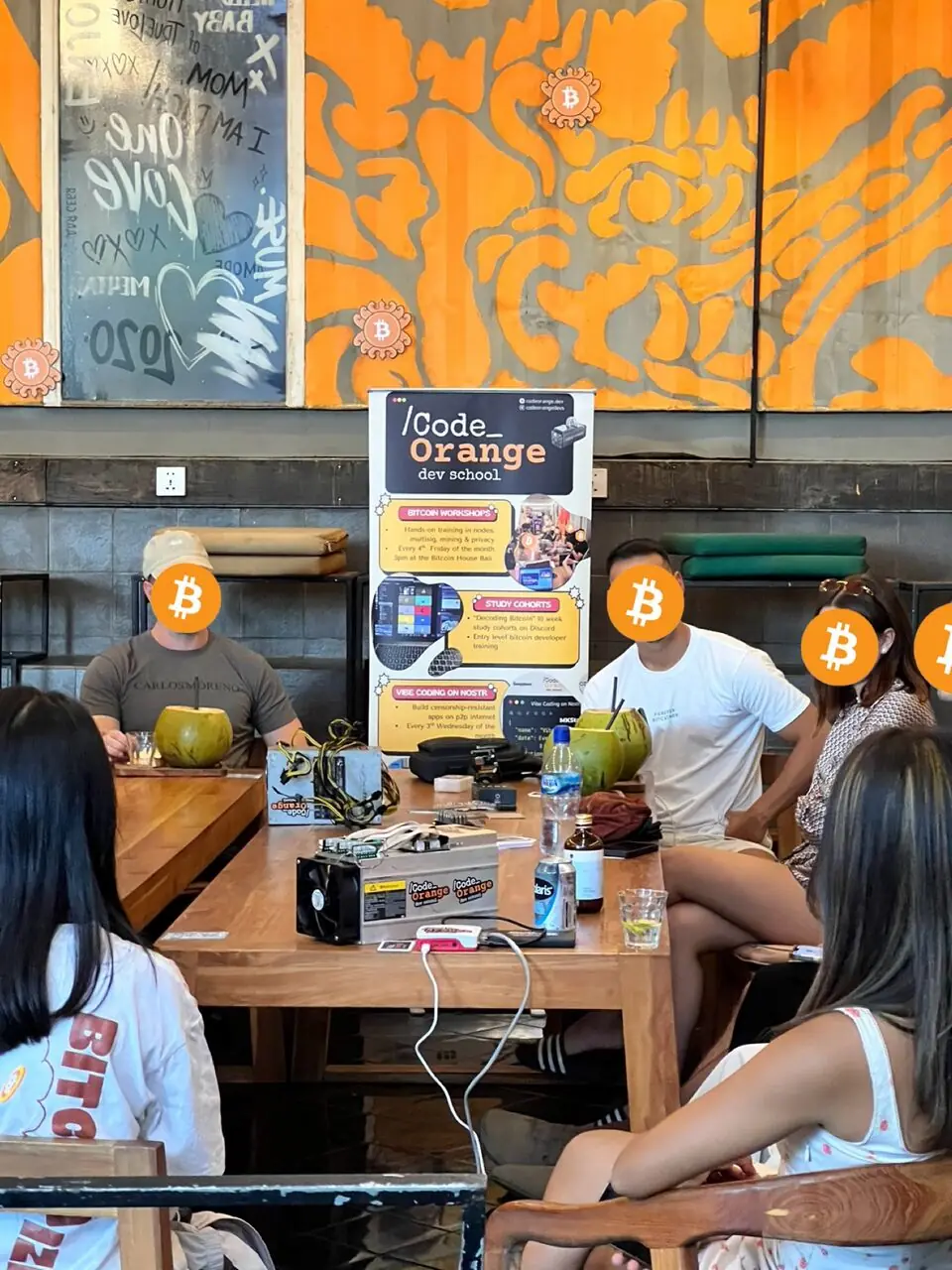Bitcoin mining class with workshop equipment